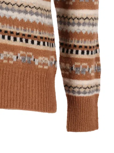 Ballantyne R Neck Pullover In Brown