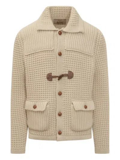 Rakkì Beige Cardigan With Buttons And Hook And Loop Closure In Neutral