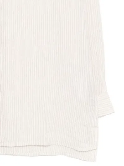 Eileen Fisher Classic Collar Organic Linen Long Sleeve Button-up Shirt In Chalk