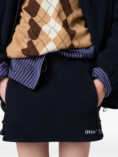 Miu Miu Drawstring Mini Skirt In Black