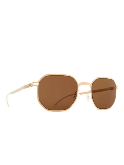 Mykita Geometric-frame Sunglasses In Gold