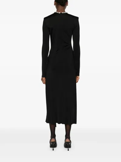 David Koma Crystal-embellished Draped Dress In Black