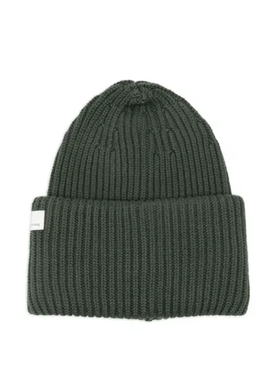 Nine In The Morning Ribbed Wool Beanie In Green