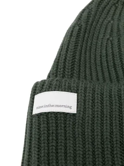 Nine In The Morning Ribbed Wool Beanie In Green