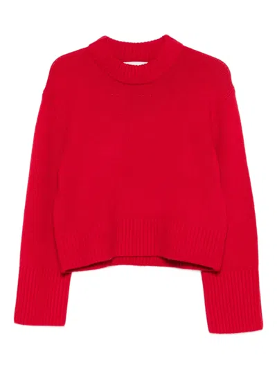 Lisa Yang Bright Red Crew-neck Long-sleeve Sweater In Red