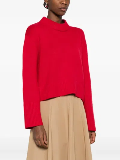 Lisa Yang Bright Red Crew-neck Long-sleeve Sweater In Red