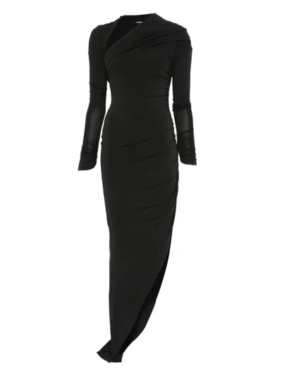 Amen Asymmetrical Draped Dress In Black