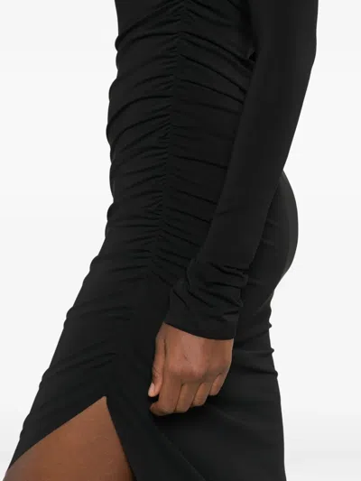 Amen Asymmetrical Draped Dress In Black