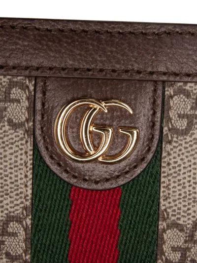 Pre-owned Gucci 2016-2025 Mini Gg Supreme Ophidia Web Satchel In Brown