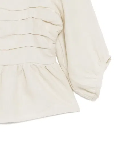 Casa Raki Idra Ruched Linen Blouse In Neutral
