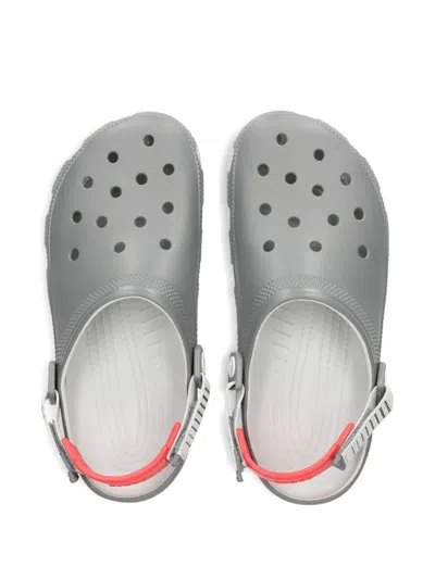 Crocs Perforated Strap Clog Sandals In Gray