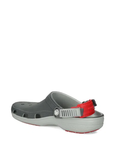 Crocs Perforated Strap Clog Sandals In Gray