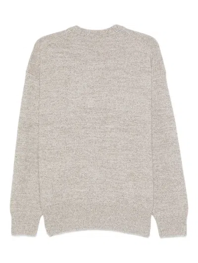 Hugo Boss Speckled Wool Sweater In Neutral