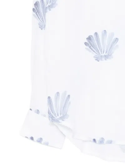 Rails Charli Seashell Print Linen Blend Button-up Shirt In White