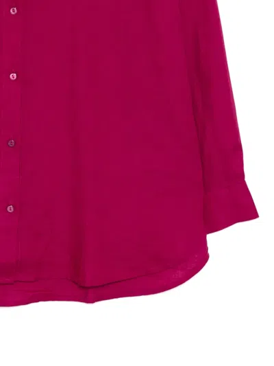 Eileen Fisher Classic Collar Organic Linen Button-up Shirt In Pink