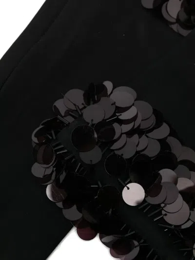 David Koma Payette Sequin-embellished Long Gloves In Black