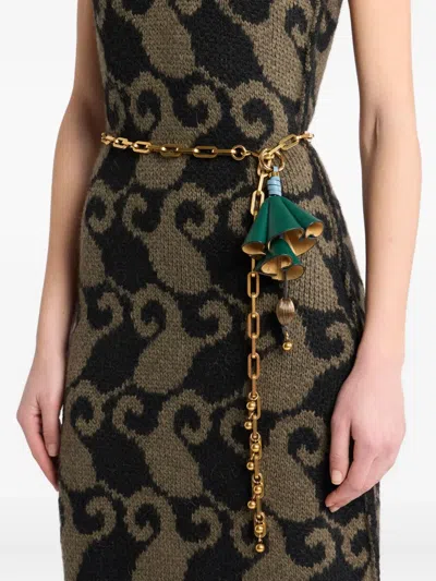 Etro Charm With Flower In Green