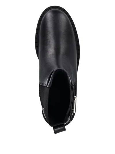 Furla Ankle Boots With Round Toe And Block Heel In Black