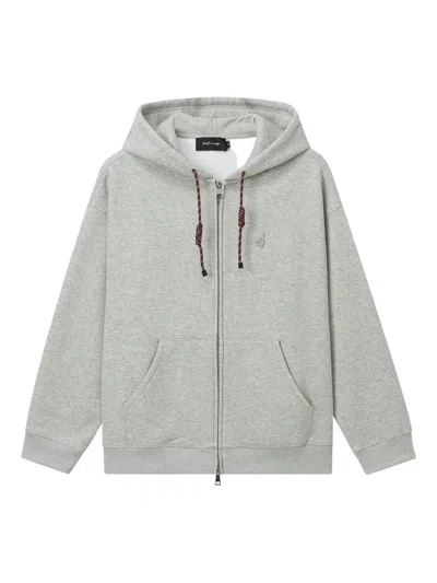 Tout A Coup Drawstring-hood Zip-up Hoodie In Gray