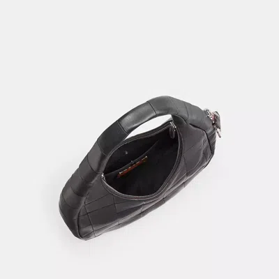 Coach Alter/ego Crescent Shoulder Bag In Checkerboard Upcrafted Leather In Black