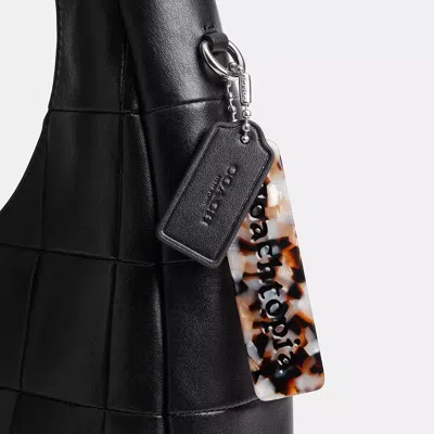 Coach Alter/ego Crescent Shoulder Bag In Checkerboard Upcrafted Leather In Black