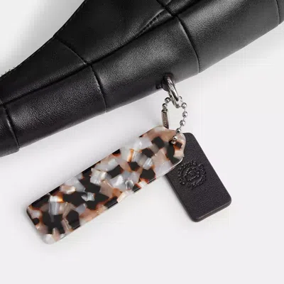 Coach Alter/ego Crescent Shoulder Bag In Checkerboard Upcrafted Leather In Black