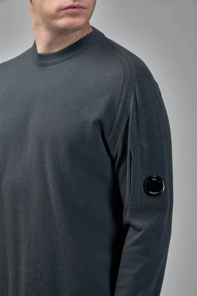 C.p. Company Extrafine Merino Wool Crewneck Sweater In Gray