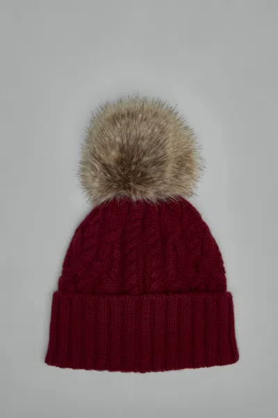 Moncler Cashmere Beanie With Pom Pom In Red
