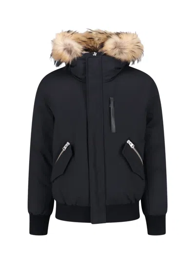 Mackage Layered Jacket With Removable Hood In Black