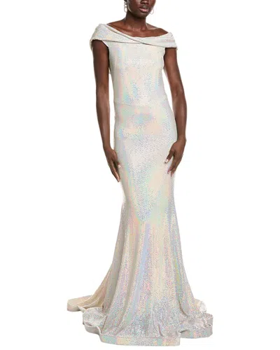 Issue New York Sequin Gown In White