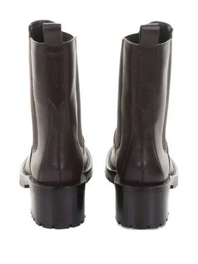 Guglielmo Rotta Dark Brown Leather Ankle Boot With Rubber Sole In Brown