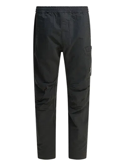 C.p. Company Utility Trousers Featuring Elastic Elements In Black