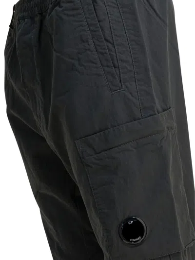 C.p. Company Utility Trousers Featuring Elastic Elements In Black