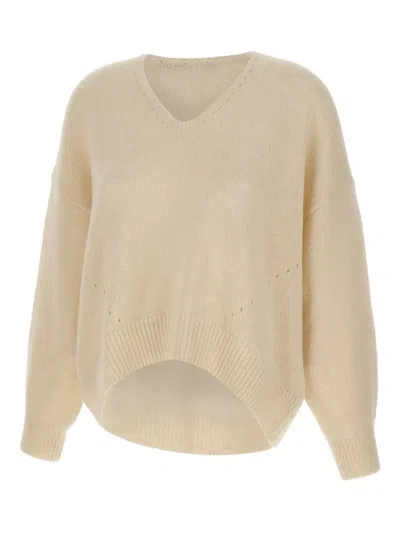 Hugo Boss Soft Alpaca Blend V-neck Sweater In Neutral