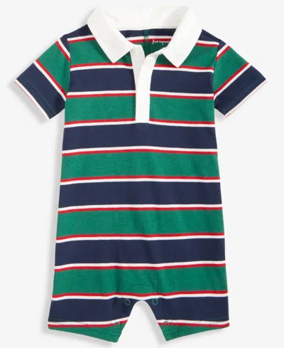 First Impressions Baby Boys Rugby Striped Collared Sunsuit, Macy's Exclusive In Blue
