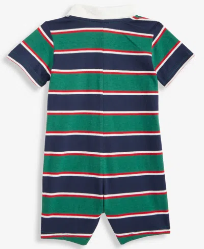 First Impressions Baby Boys Rugby Striped Collared Sunsuit, Macy's Exclusive In Blue