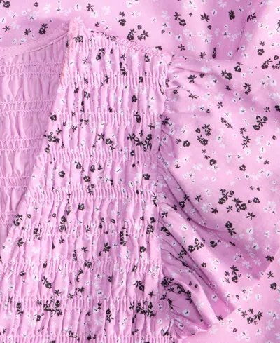 On 34th Women's Printed Smocked Flutter-sleeve Midi Dress, Exclusively At Macy's In Purple