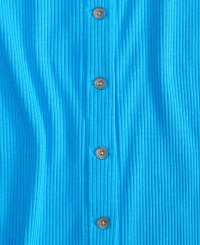 On 34th Women's Rib-knit Button Down Midi Dress, Exclusively At Macy's In Blue