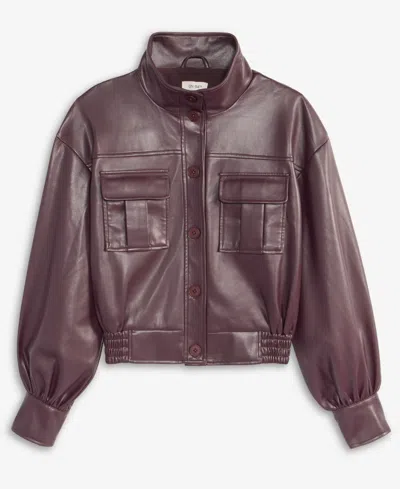 On 34th Women's Faux-leather Bomber Jacket, Macy's Exclusive In Burgundy