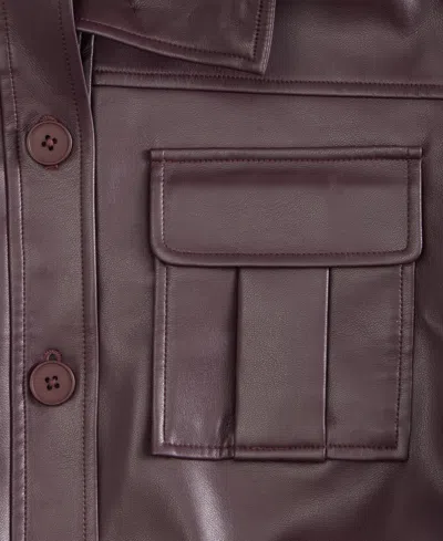 On 34th Women's Faux-leather Bomber Jacket, Macy's Exclusive In Burgundy