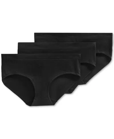 Jockey Smooth And Shine Seamfree Heathered Hipster Underwear 2187, Available In Extended Sizes In Black