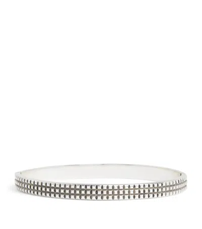 Dunhill Sterling Silver Hobnail Bracelet In White