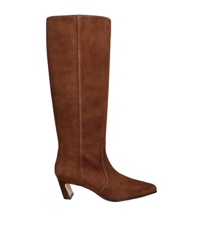 Stuart Weitzman 50mm Stassi Suede Knee-high Boots In Brown