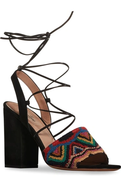 Shop Valentino Lace-up Sandal In Black