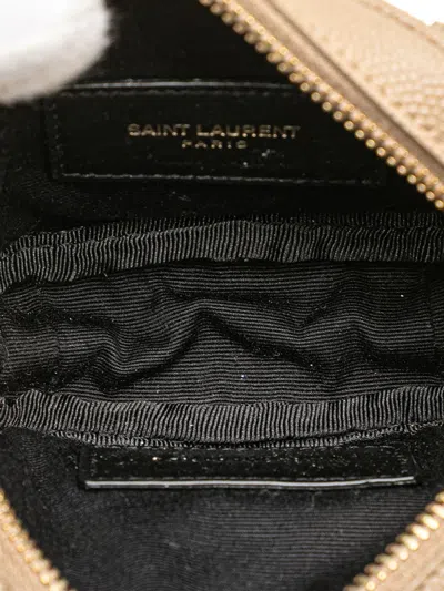 Pre-owned Saint Laurent 2020 Baby Matelasse Grain De Poudre Monogram Lou Camera Bag Crossbody Bag In Brown