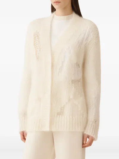 Fabiana Filippi Long-sleeved Cardigan In White