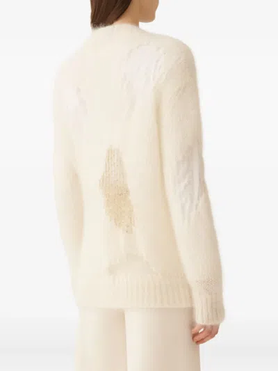 Fabiana Filippi Long-sleeved Cardigan In White