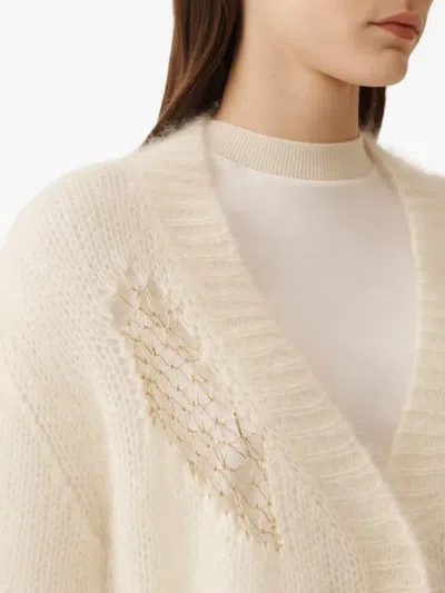 Fabiana Filippi Long-sleeved Cardigan In White