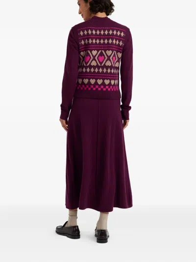 Chinti & Parker Wool Cashmere Hearts And Diamonds Tank In Purple