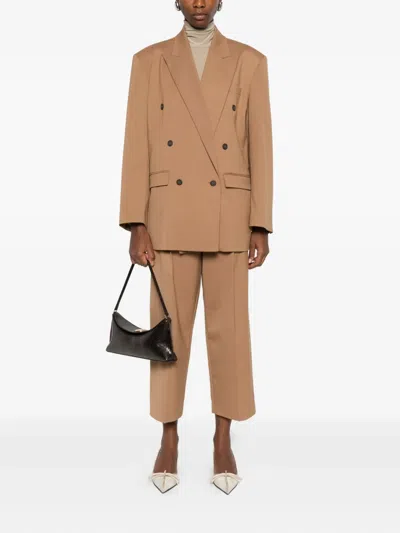 正面褶饰露踝裤